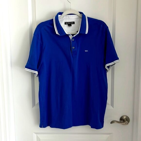 Michael Kors Greenwich Polo Tipped Collar Royal Blue - Picture 1 of 11